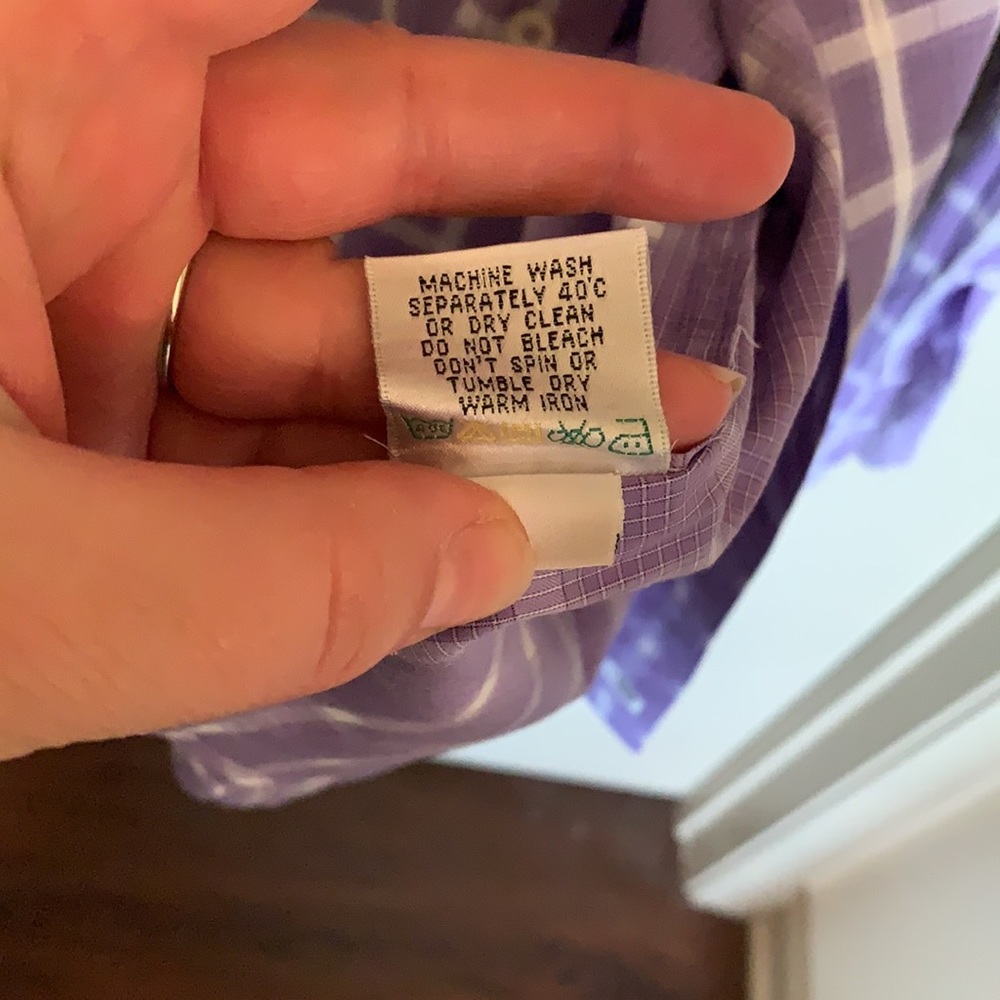 Designer Bugatchi Uomo Shaped Fit Flip Cuff Purple - Picture 7 of 14